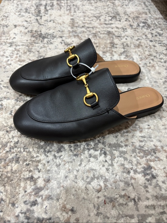 Quince Shoes - Quince Women’s Italian Leather Horsebit Loafer Mule Gold Buckle Size 8 Backless
